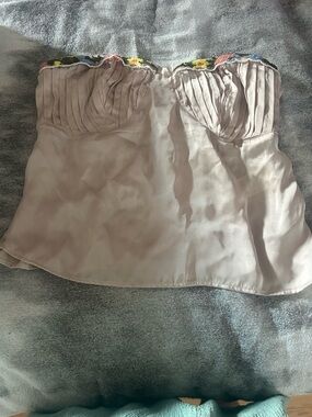 Free People Smocked Blush Pink Crop Tube Top size L